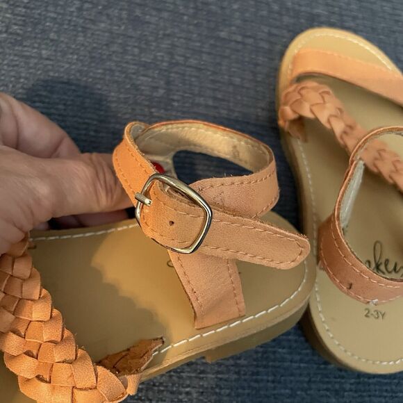 Monkey Feet Leather Sandals Toddler Size 2/3 Peachy Pink Gorgeous Condition - Picture 8 of 13